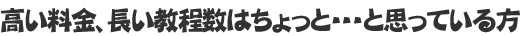 高い料金、長い教程数はちょっと・・・と思っている方